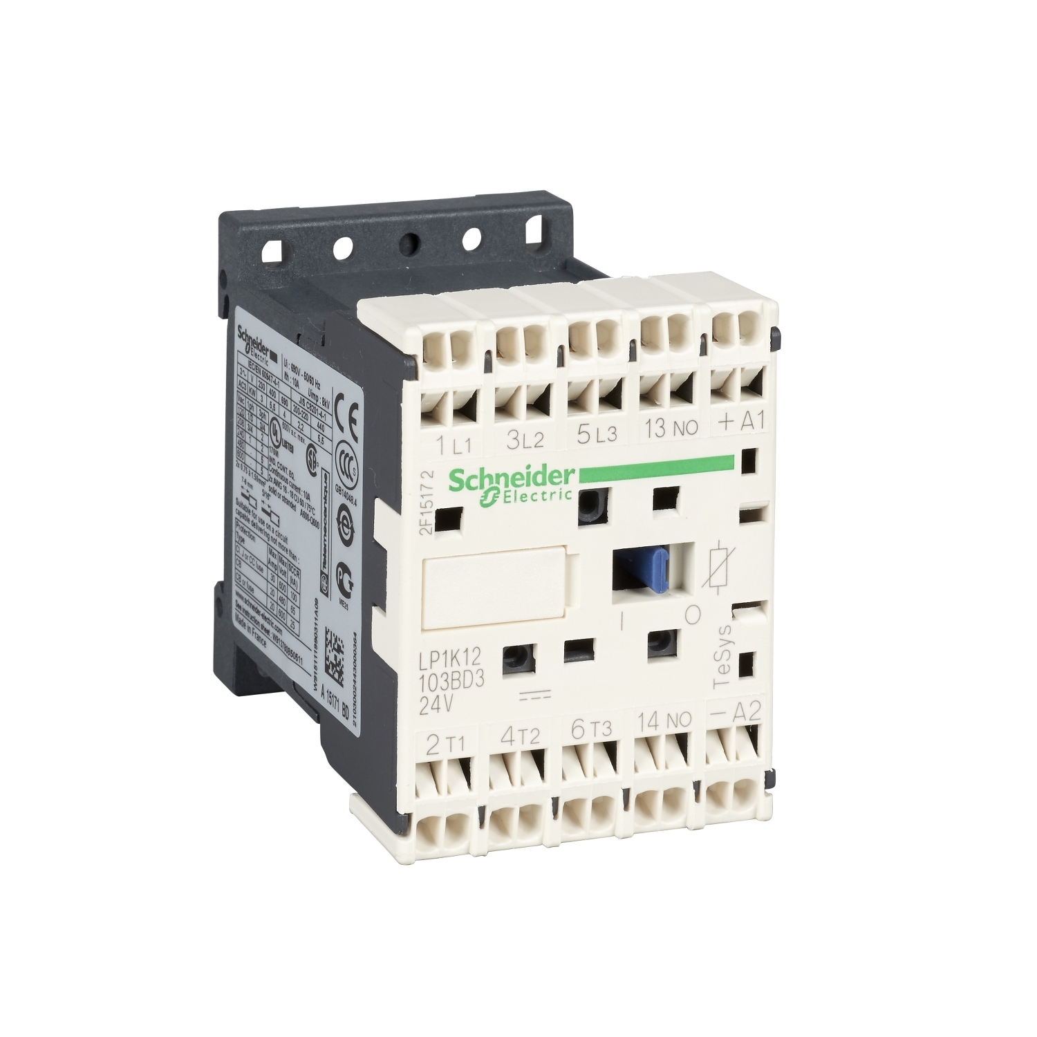 Schneider Electric Tesys K Kontaktör - 3P(3 Na) - Ac-3 - <= 440 V 12 A - 24 V Dc Bobin