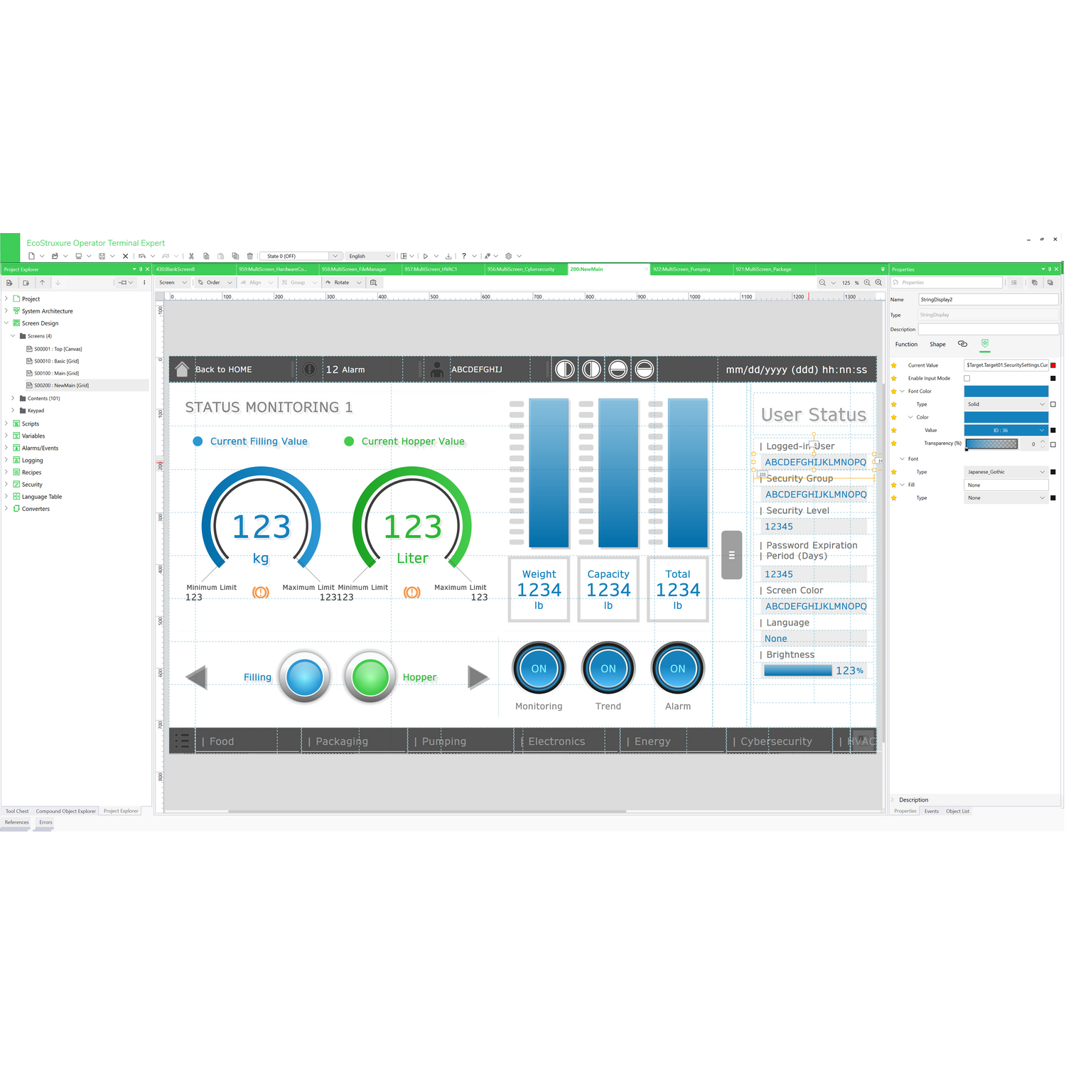 "Schneider Electric ECOSTRUXURE OPERATOR TERMINAL EXPERT, PR - 10.1'' Geniş ekran TFT, SL+ETH