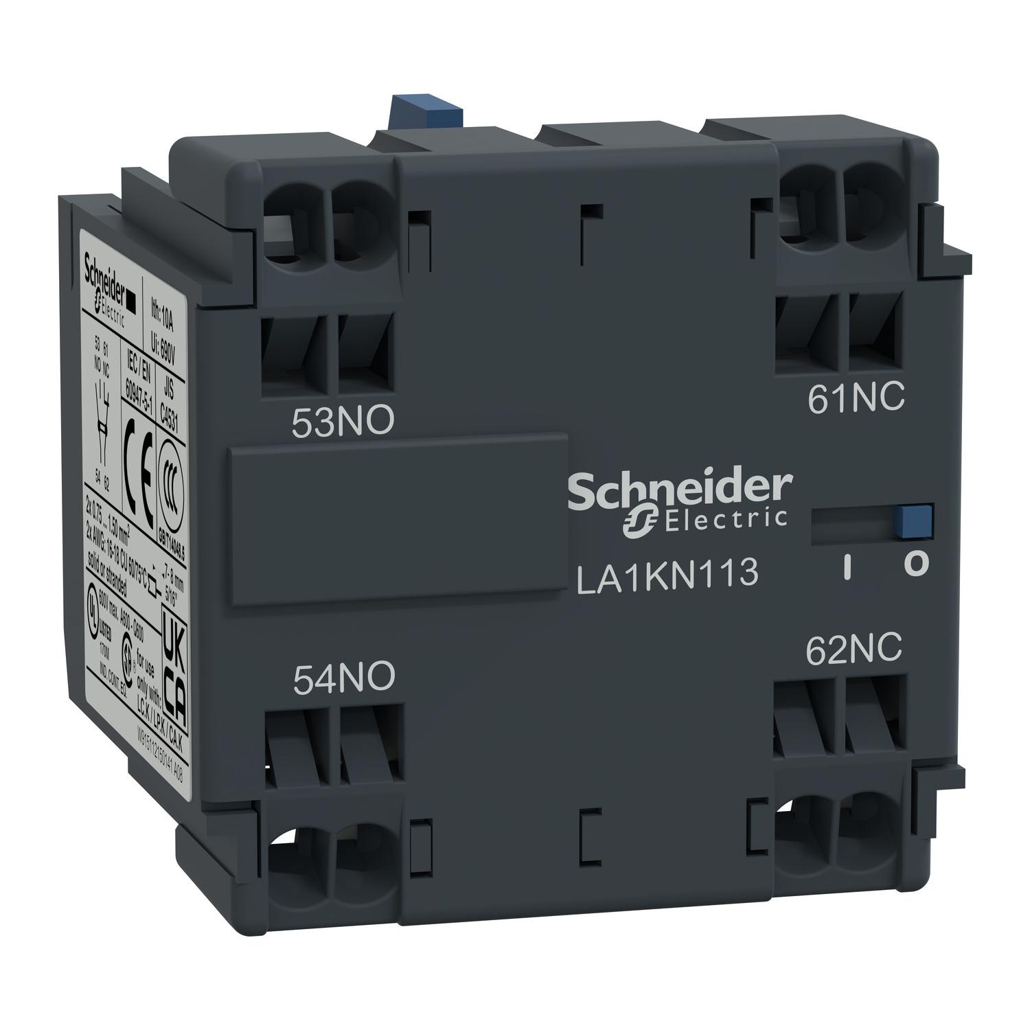 Schneider Electric Tesys K - Yardımcı Kontak Bloğu - 1 Na + 1 Nk - Yaylı Terminaller