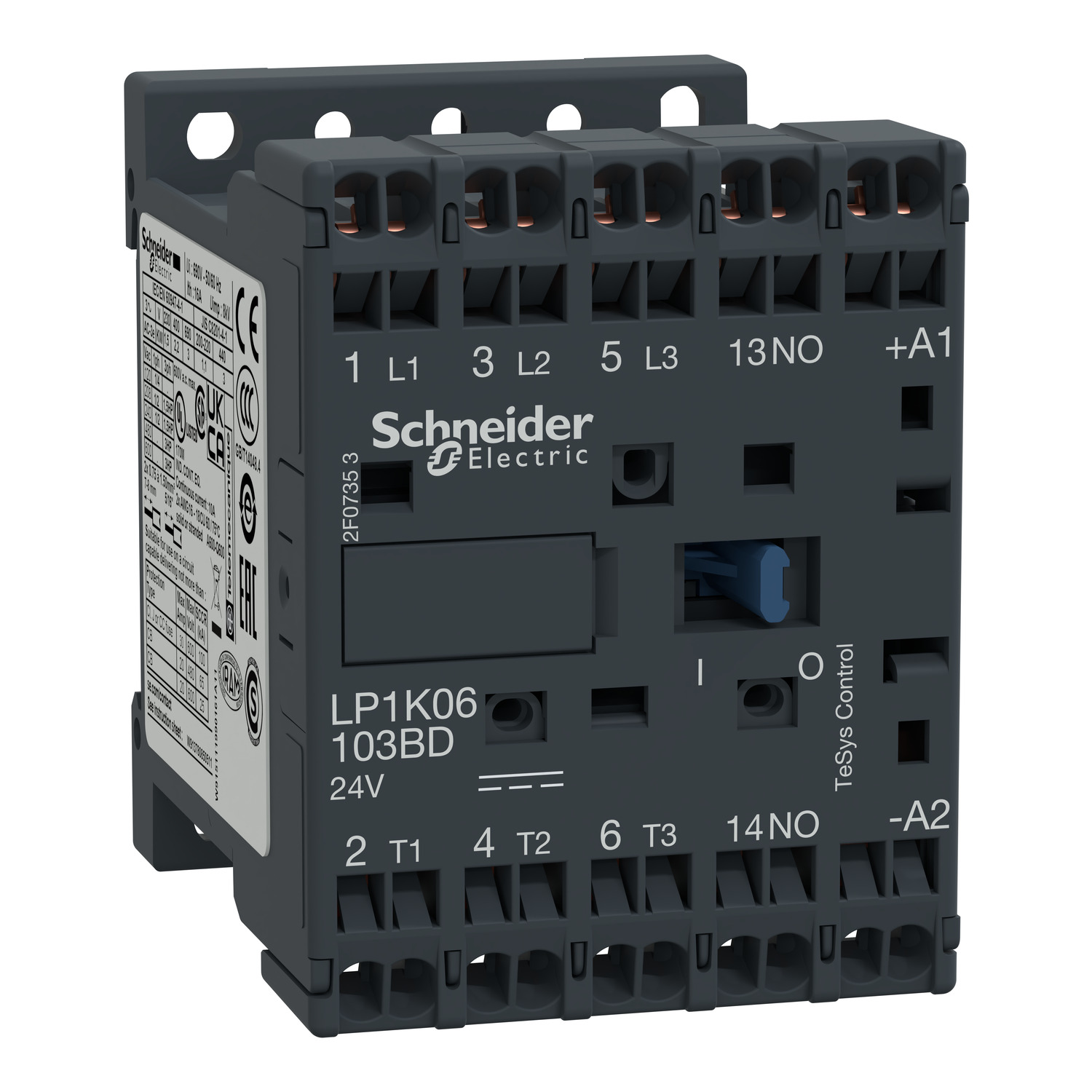 Schneider Electric Tesys K Kontaktör - 3P(3 Na) - Ac-3 - <= 440 V 12 A - 24 V Dc Bobin