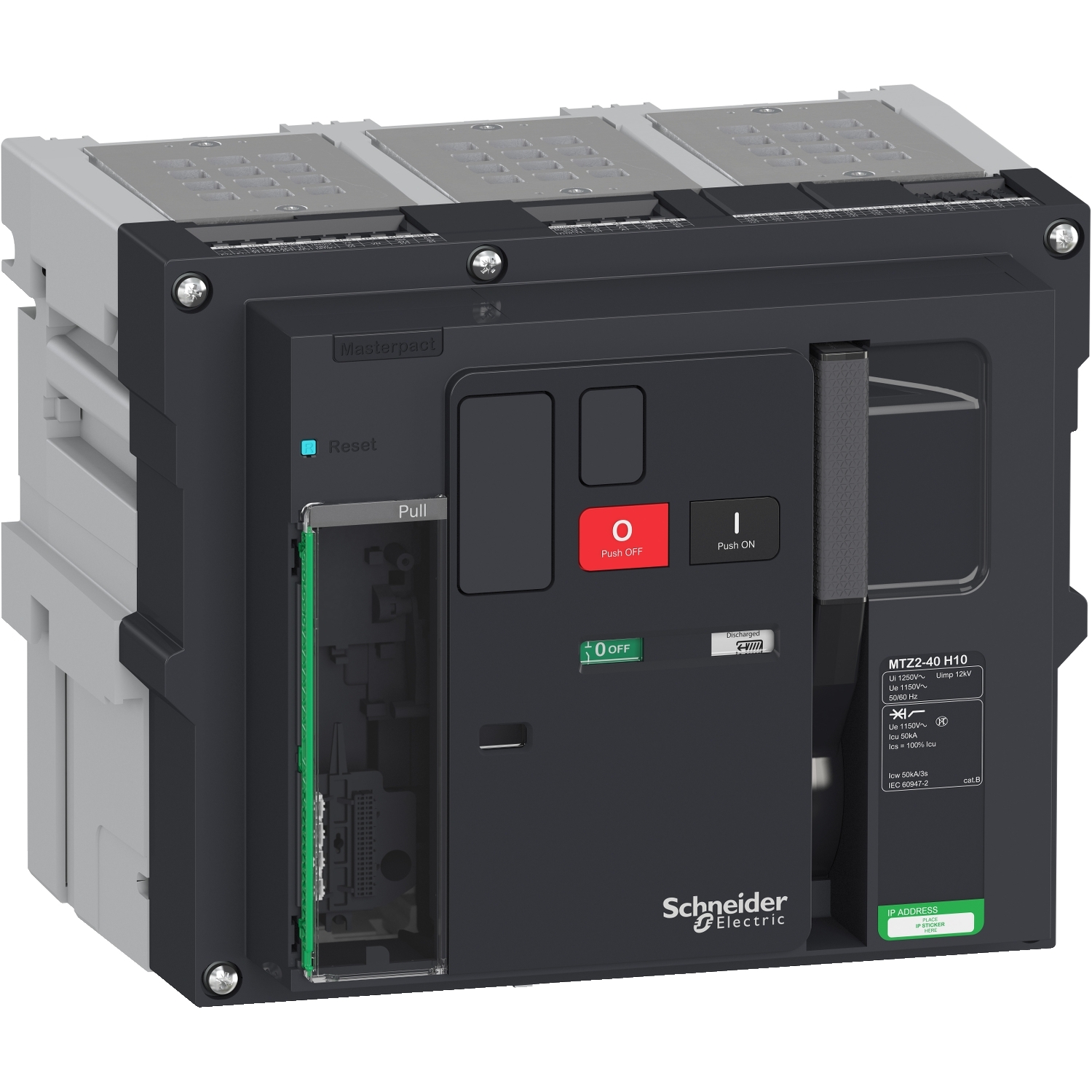 Schneider Electric Devre kesici Masterpact MTZ2 40H10 - 4000 A - 3P çekmecesi - Micrologic olmadan