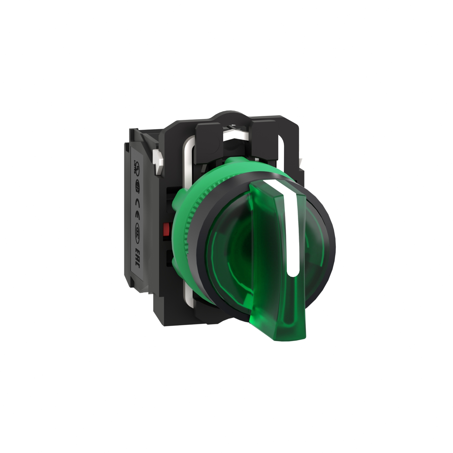 Schneider Electric Yeşil Işıklı Mandal Buton Ø22 3 Konumlu Sabit 1Na+1Nk 24V