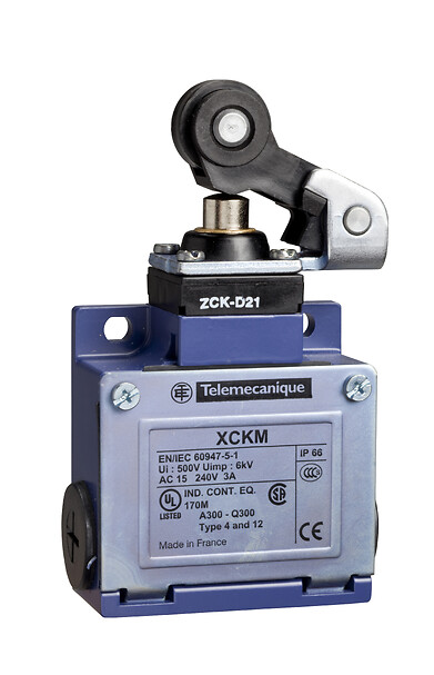 Schneider Electric Limit Anahtarı Xckm - Termoplastik Makaralı Manivl Pimi - 1Nk+1Na - Yavaş - M20