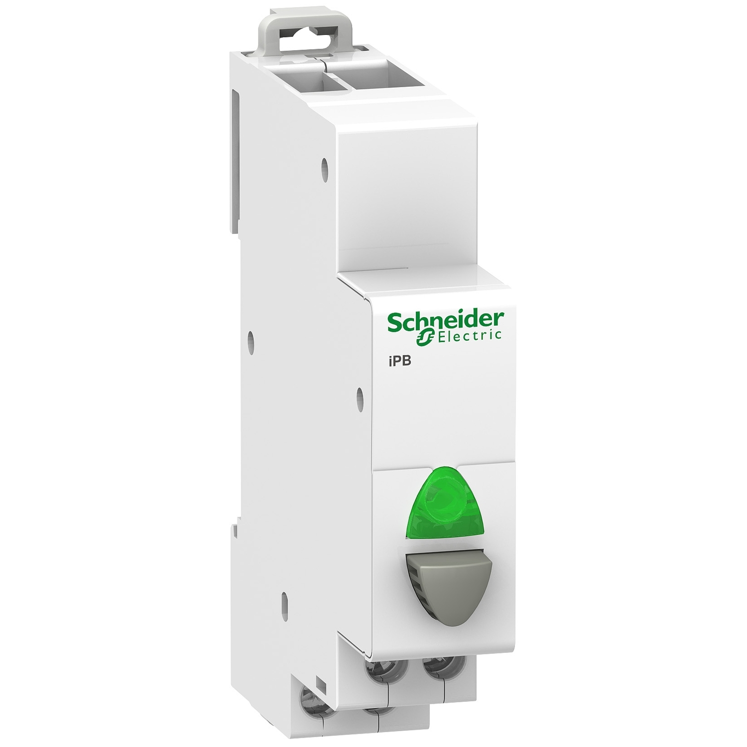 Schneider Electric Acti9 İpb 1Na Gri Tek Basmalı Düğme - Gösterge Işığı Yeşil 110-230Vac