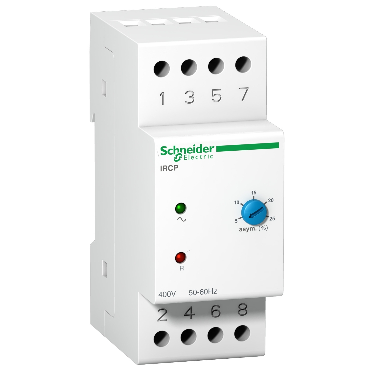 Schneider Electric PHASE CONTROL RELAY IRCP 8A 2P UC 400 - iIL  Trifaze gerilim varlığı (230..400 V AC)Butonlar,Kırmızı