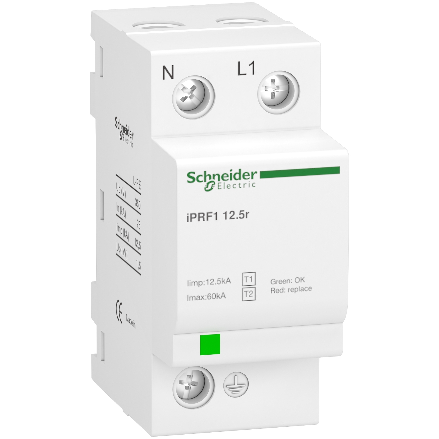 Schneider Electric İprf1 12.5R Modüler Parafudr - 1P + N - 350V - Uzaktan Aktarımlı