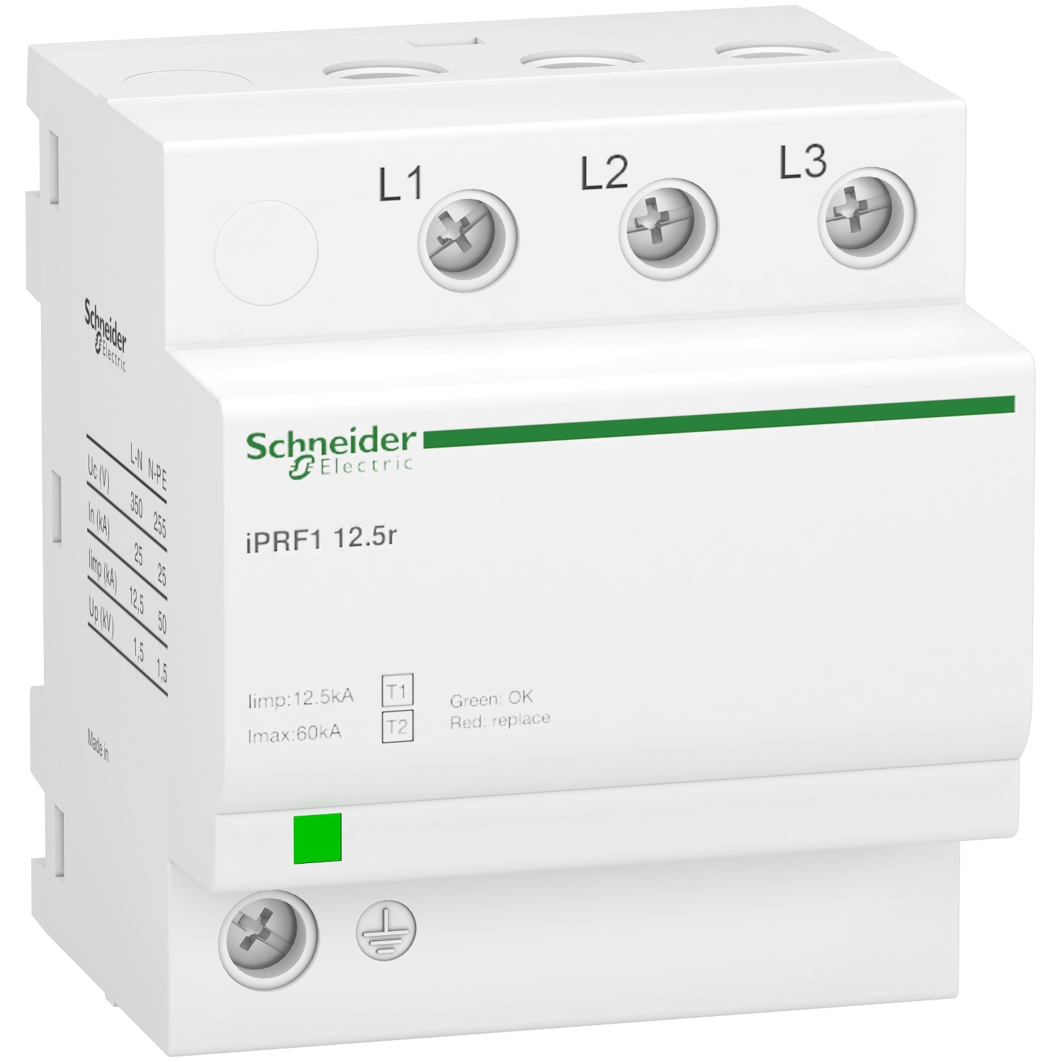 Schneider Electric İprf1 12.5R Modüler Parafudr - 3P - 350V - Uzaktan Aktarımlı