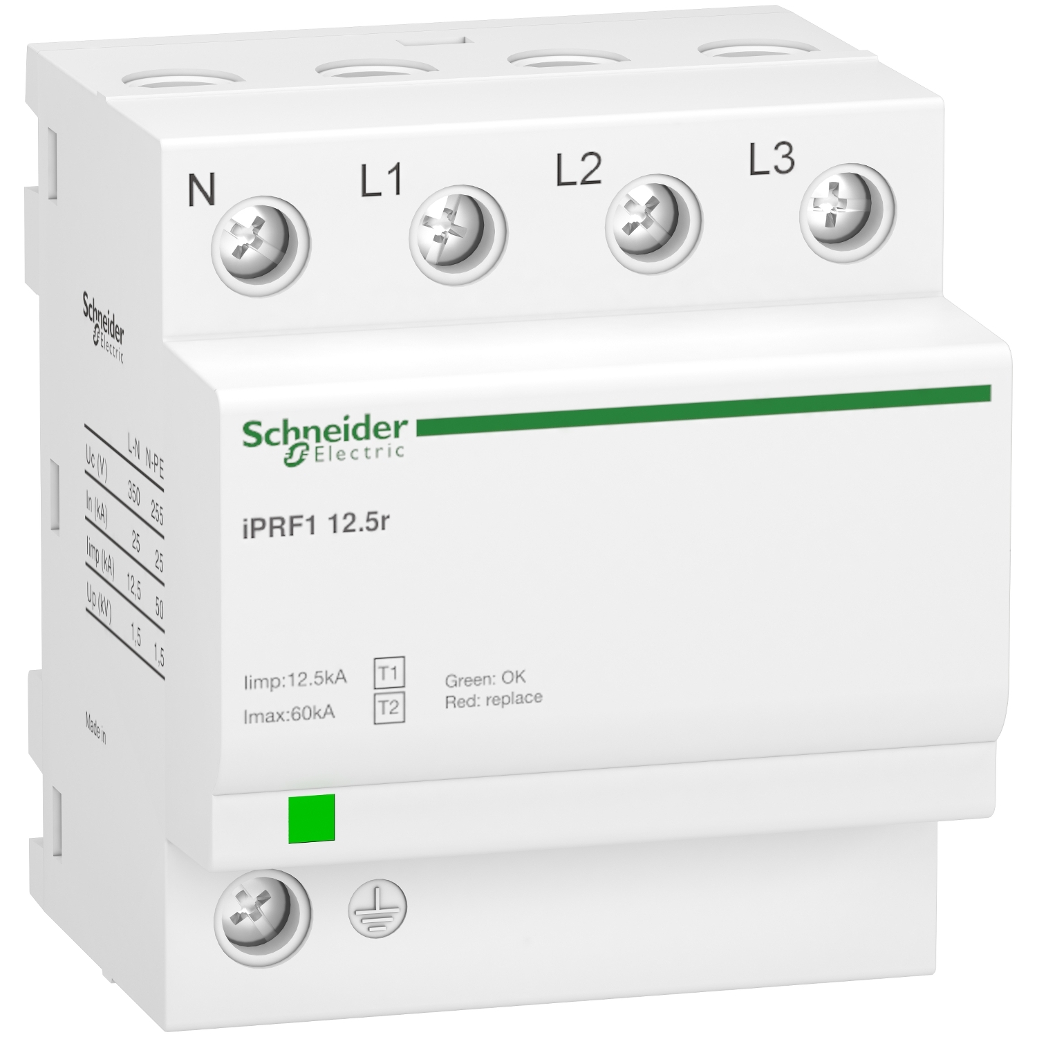 Schneider Electric İprf1 12.5R Modüler Parafudr - 3P + N - 350V - Uzaktan Aktarımlı