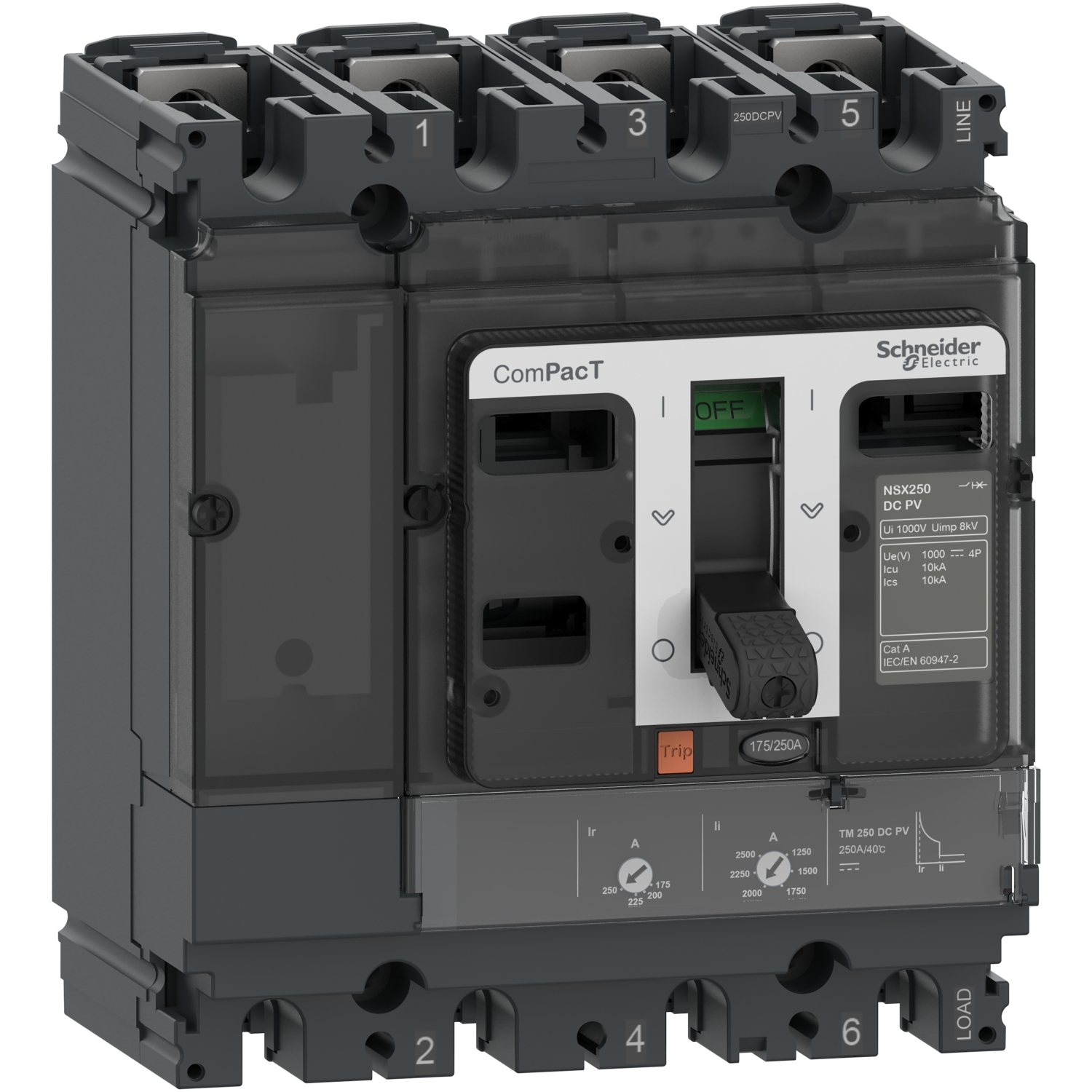 Schneider Electric Compact Şalter Nsx100F 36Ka Dcpv 4P 80A Tmd
