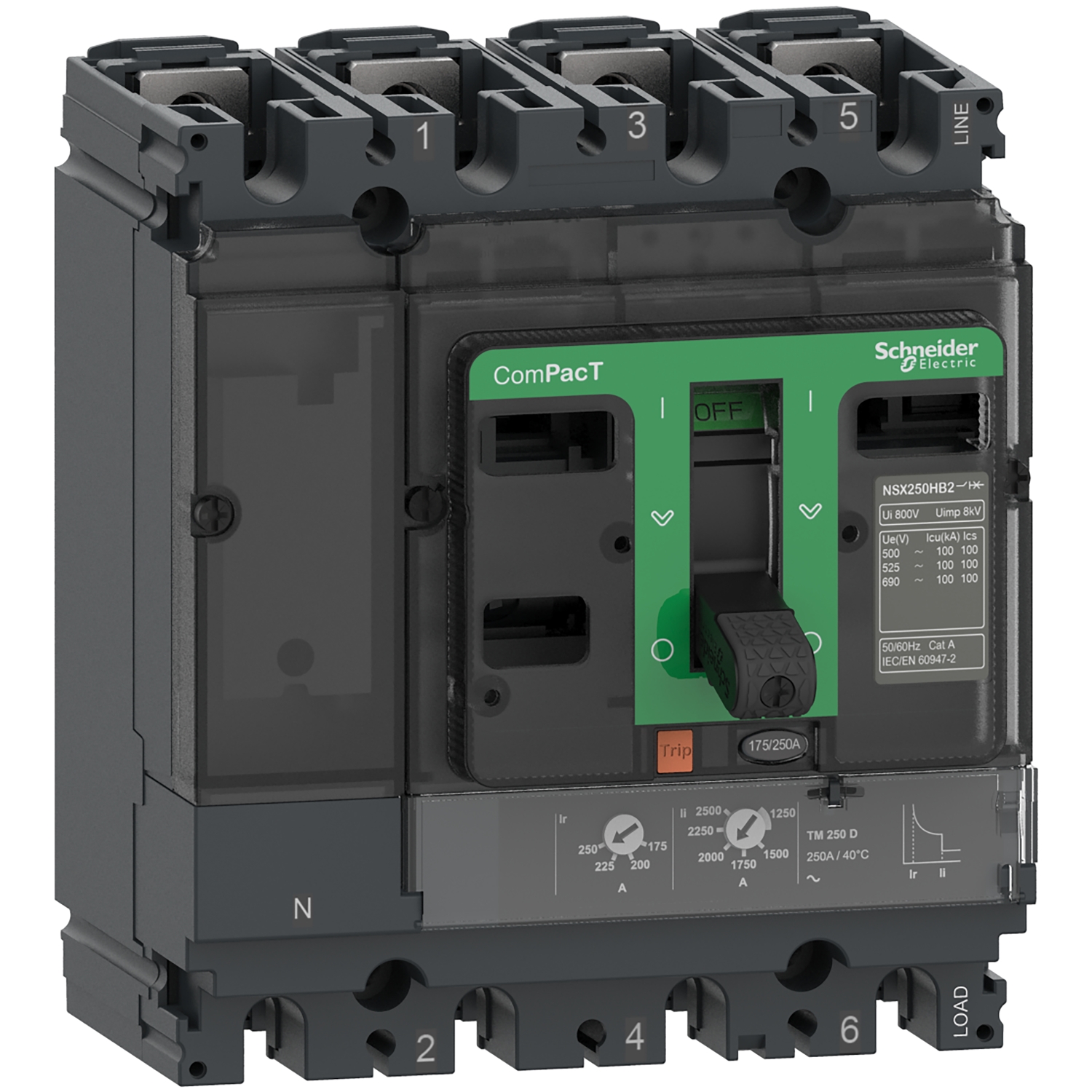 Schneider Electric Compact Şalter Nsx100Hb1 75Ka Ac 4P 80A Tmd