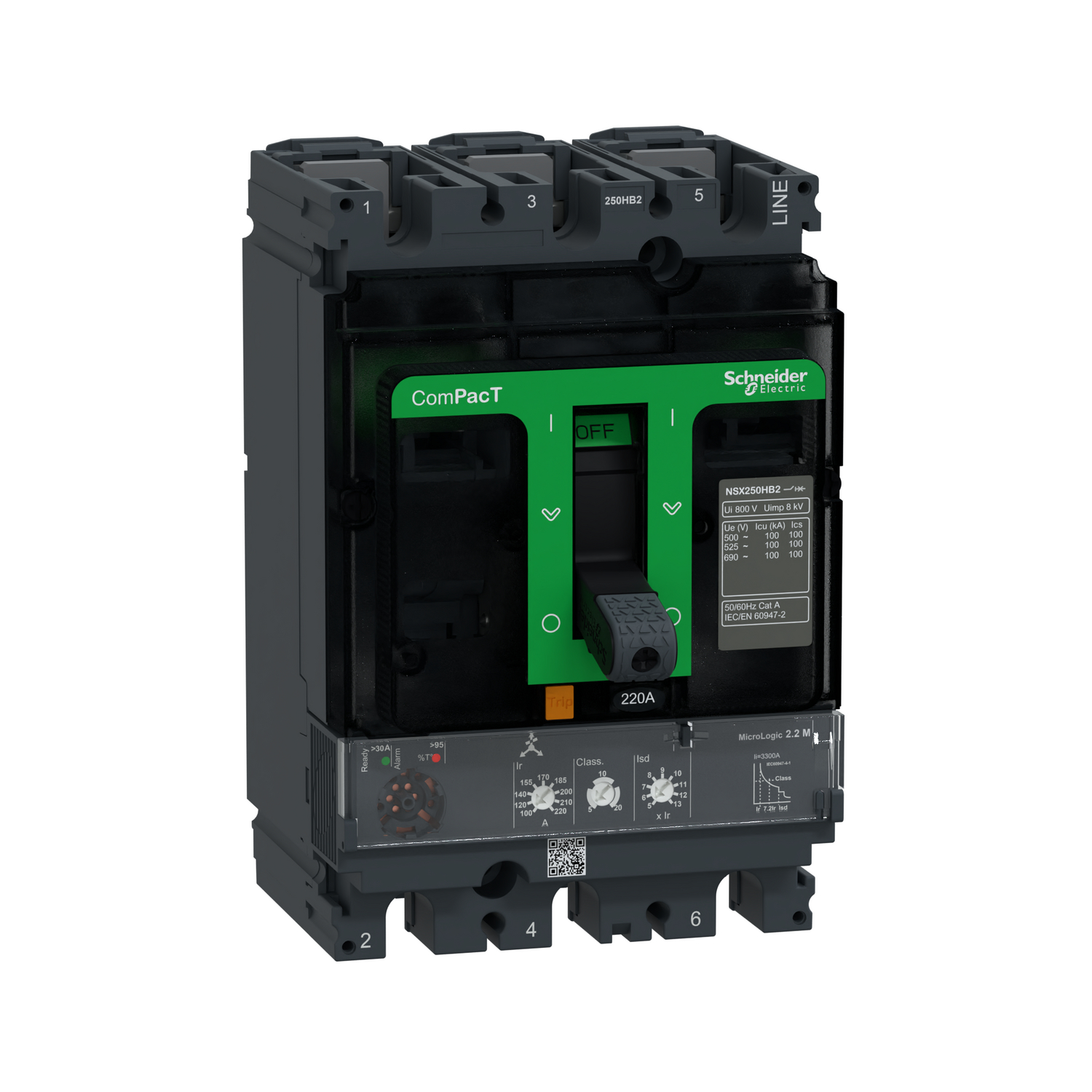 Schneider Electric Compact Şalter Nsx250Hb2 100Ka Ac 3P 220A 2.2M