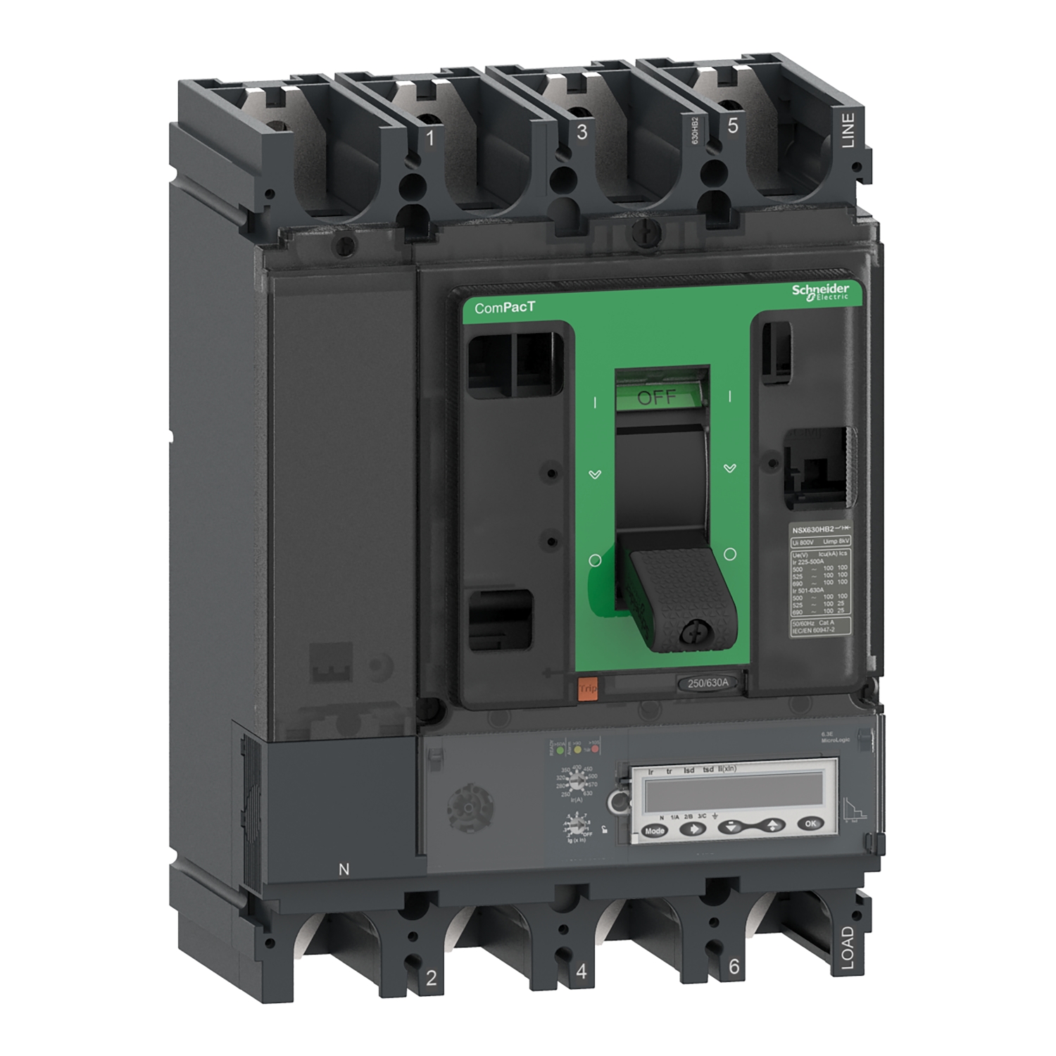 Schneider Electric Compact Şalter Nsx630Hb2 100Ka Ac 4P 630A 6.3E