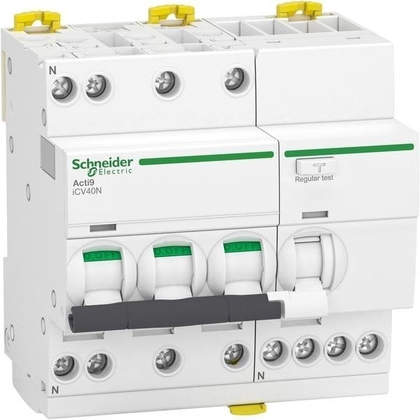 Schneider Elektrik A9DE7720 Kaçak Akım Koruma Otomatik Sigorta 4 Kutuplu (3Faz+Nötr) 20A 6 kA C Eğrisi 300mA