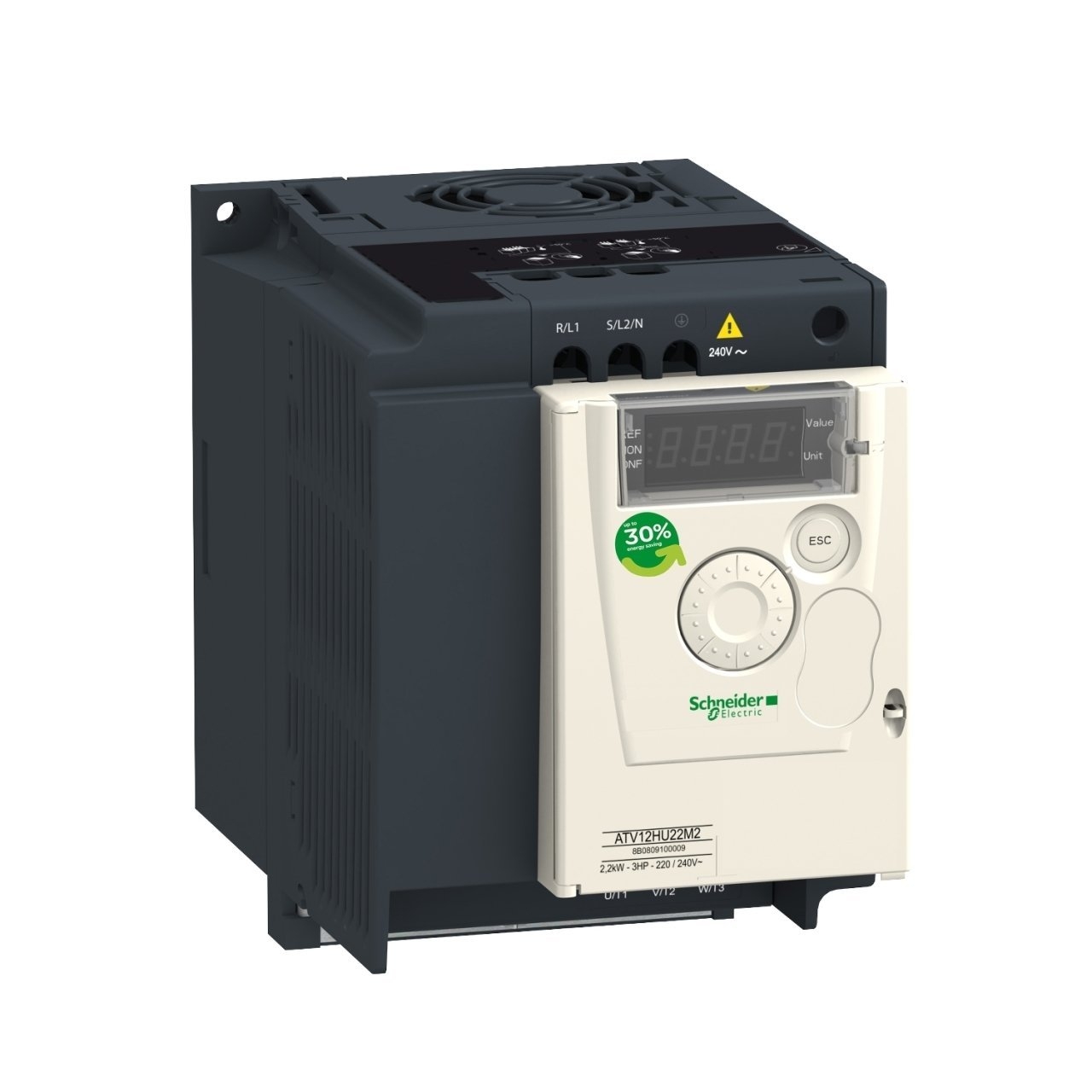 Schneider Elektrik ATV12HU22M2 Hız Kontrol Cihazı 2,2kW 3hp 200..240V Monofaze Soğutma Bloklu Sürücü