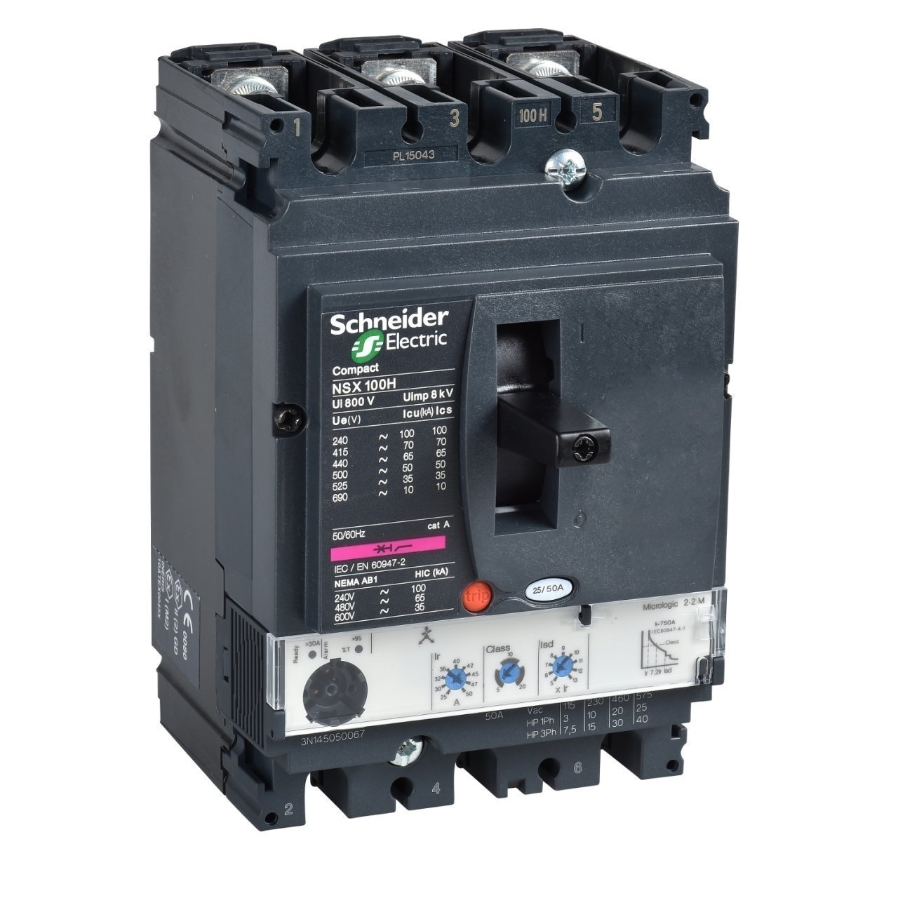 Schneider Elektrik  LV430991 Kompakt  Motor Koruma Şalteri NSX160H - Micrologic 2.2 - 150 A - 3 kutup 3d - 75kW