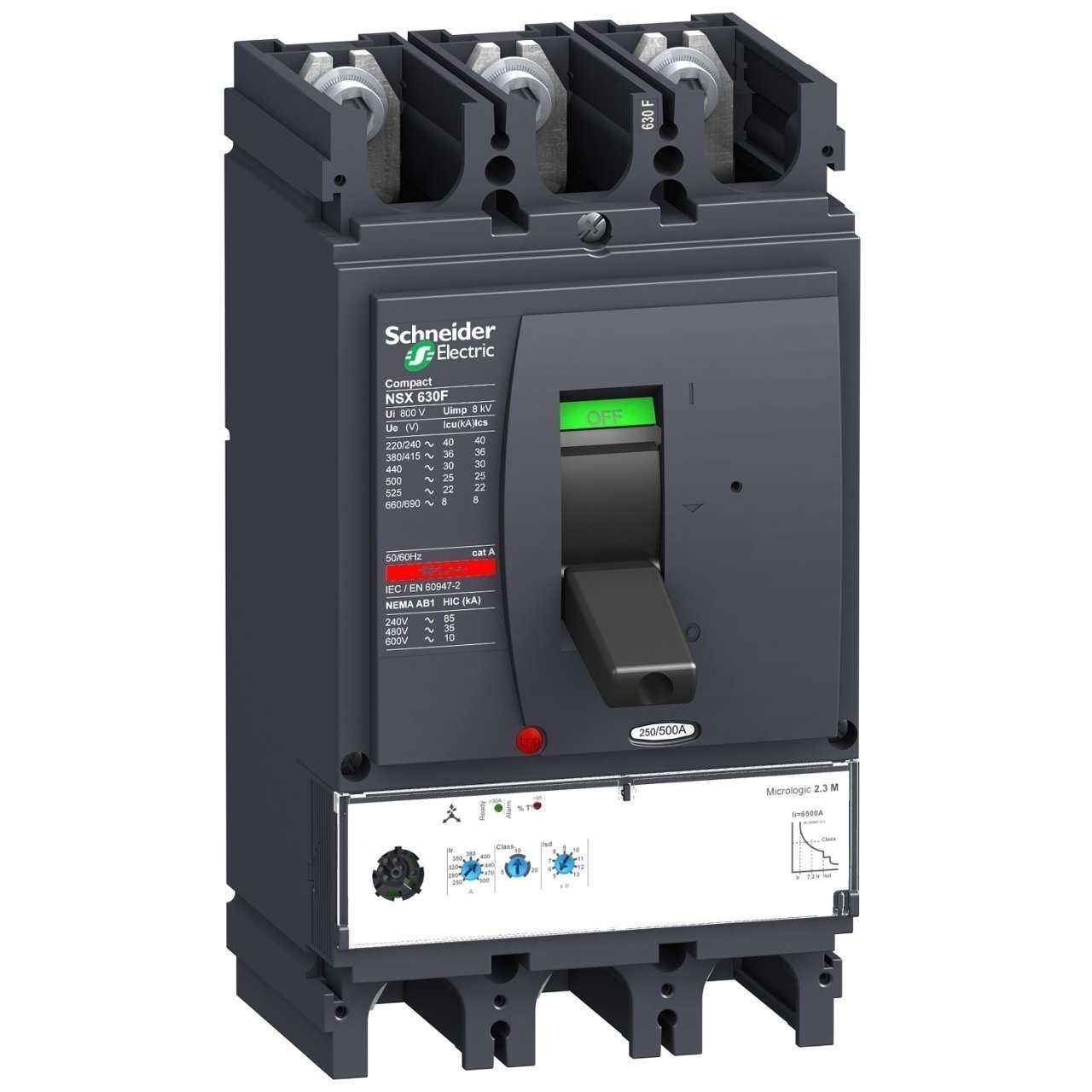 Schneider Elektrik  LV432975 Kompakt  Motor Koruma Şalteri NSX630F - Micrologic 2.3 M - 500A - 3 kutup 3d - 250kW