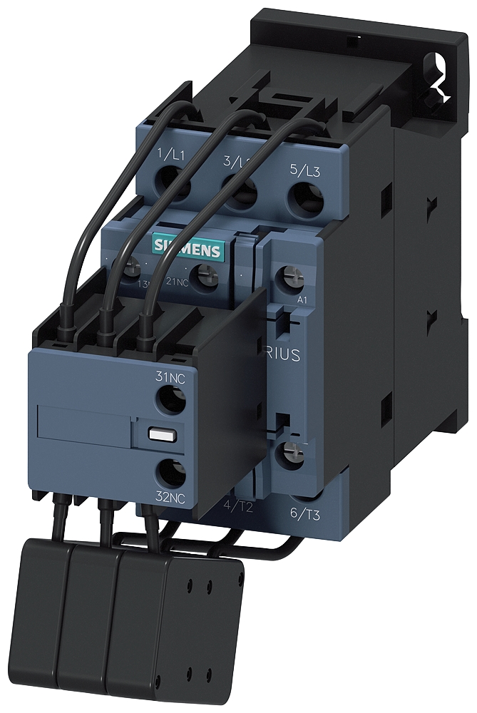 Siemens-3RT2627-1AP05-3RT2 SERİSİ KONDANSATÖR KONTAKTÖRÜ, 400 V AC, 8..25kVAR, 1NO+2NC, BOY S0