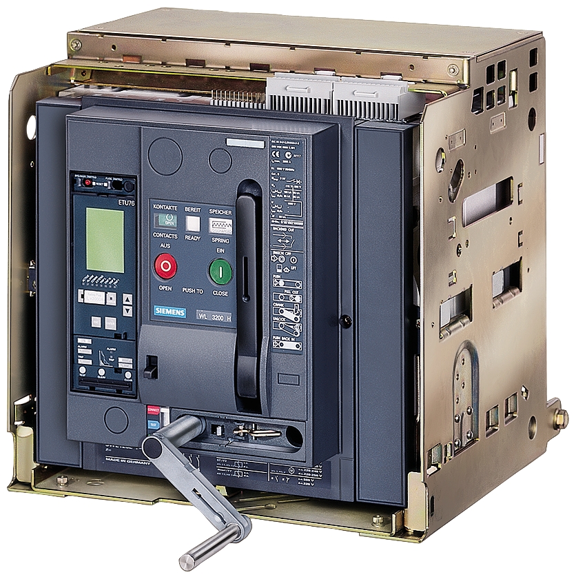 Siemens-3WL1240-3DG47-1AA2-SENTRON WL SERİSİ AÇIK TİP GÜÇ ŞALTERİ, ÇEKMECELİ TİP DİKEY BAĞLANTILI, DÖRT KUTUPLU, 80kA, ETU27B LSING KORUMALI, 1600-4000 AMPER AŞIRI AKIM AYARLI, 2N0+2NC YARDIMCI KONTAKLI