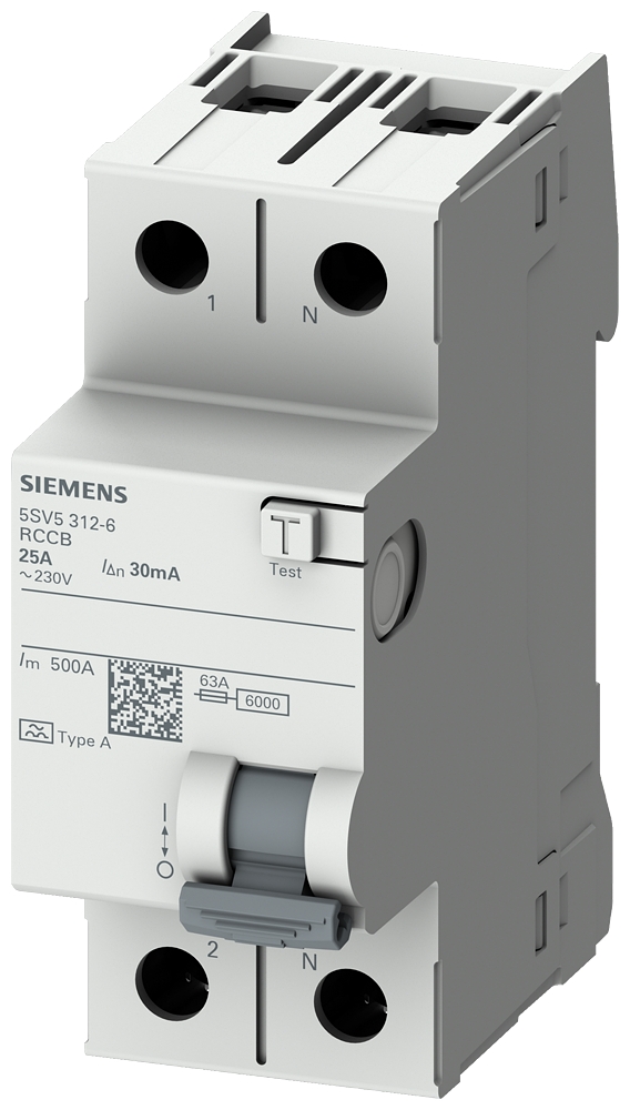 Siemens-5SV5614-6-A TİPİ HATA AKIMI KORUMA ANAHTARI-FI (KAÇAK AKIM KORUMA RÖLESİ) 40A; 230V; 300mA; 1P+N