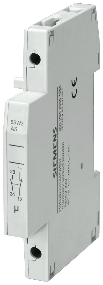 Siemens-5SW3330-5SM3 SERİSİ KAÇAK AKIM KORUMA RÖLESİ İÇİN YARDIMCI KONTAK; 1NO+1NC; AC 230V; 6A; 100A ve 125A için